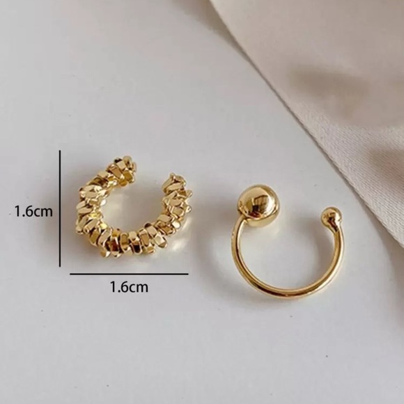 Gold 2pc Ear Cuffs - Picture 2 of 2